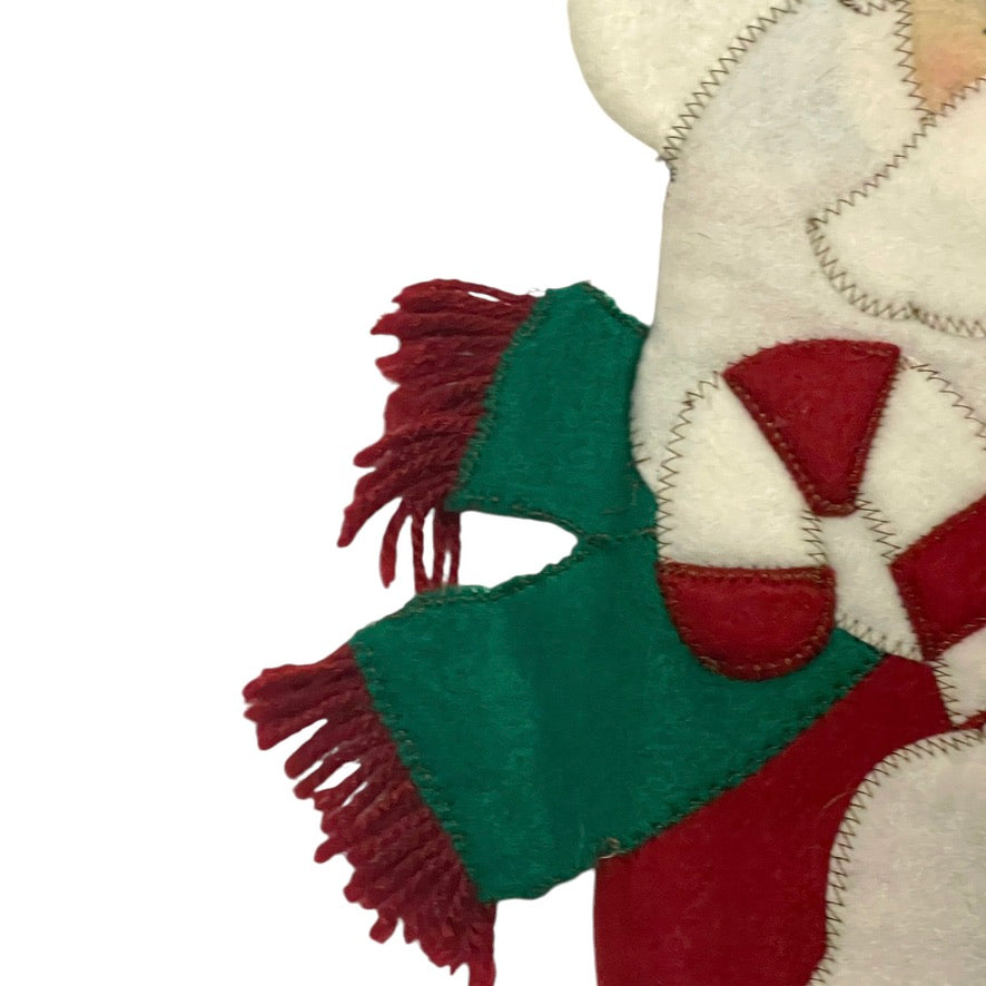 Santa 3D  15" Bright Felt Christmas Stocking with Embroidered Eyes and Bright Appliques