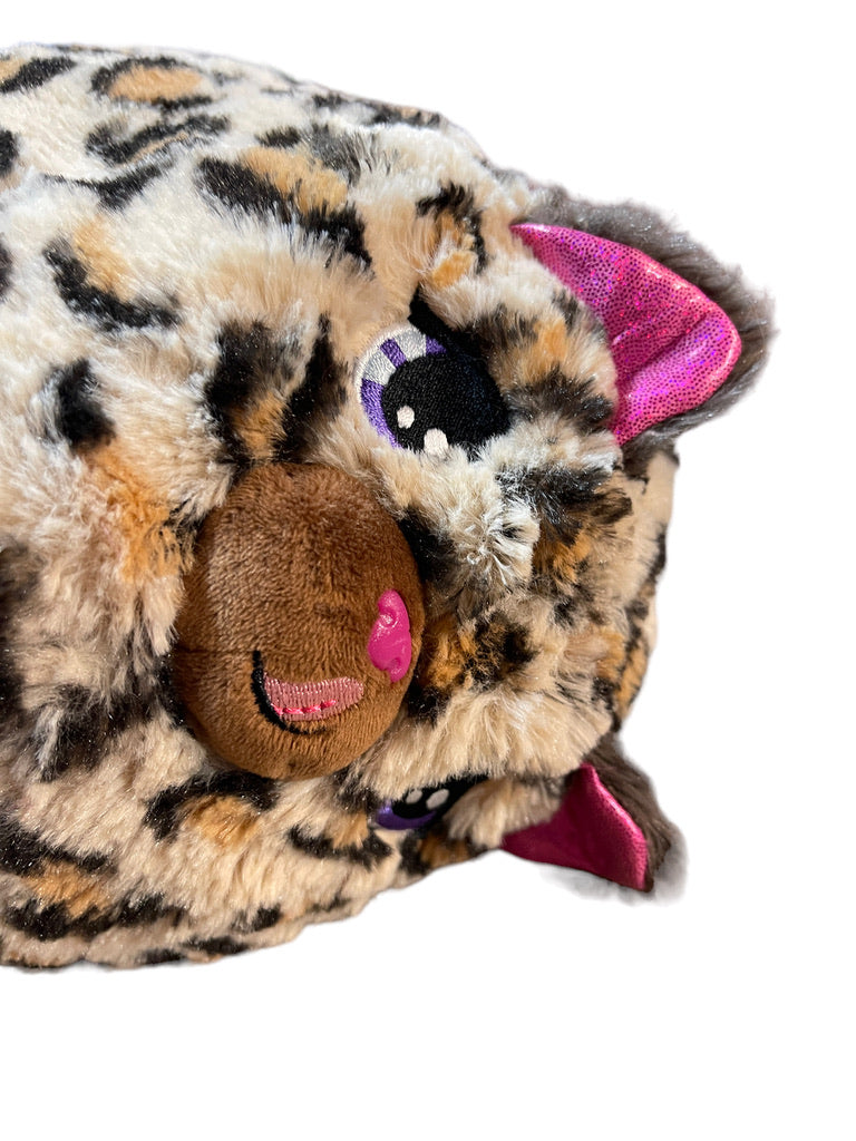 Misfittens ARCHIE 9" Leopard Cat by Basic Fun Cute Embroidered Face, Shiny Ears, Pink Tail