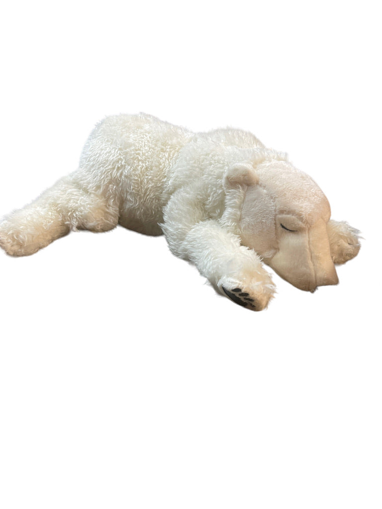 Amazing, Realistic, 'Safe the Earth' White Polar Bear Stuffed Animal Plush  GUC