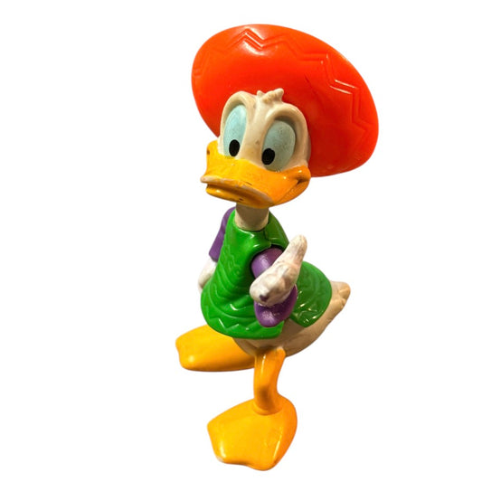Vintage Donald Duck 3.75" Action Figure/Cake Topper in Orange Sombrero Epcot, 1993