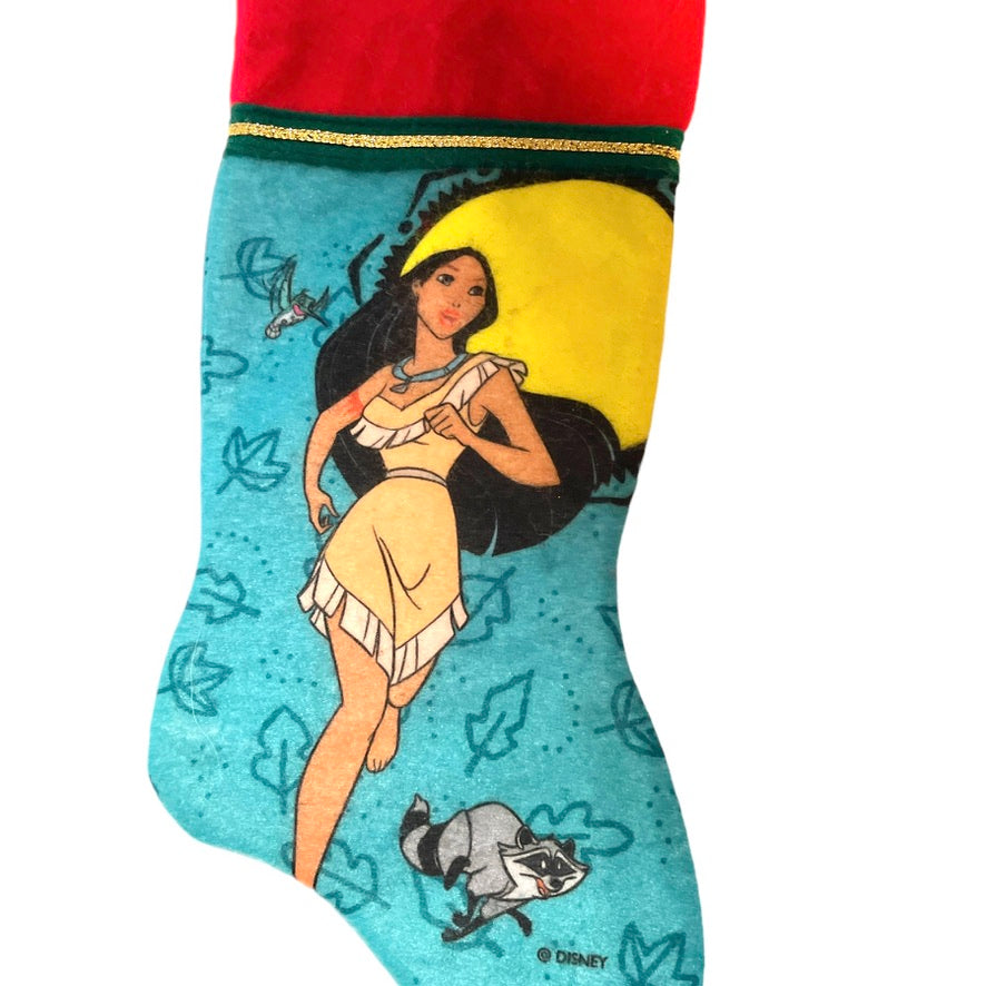 Disney Pocahontas 15" Felt Christmas Stocking, Turquoise, Hard to Find GUC