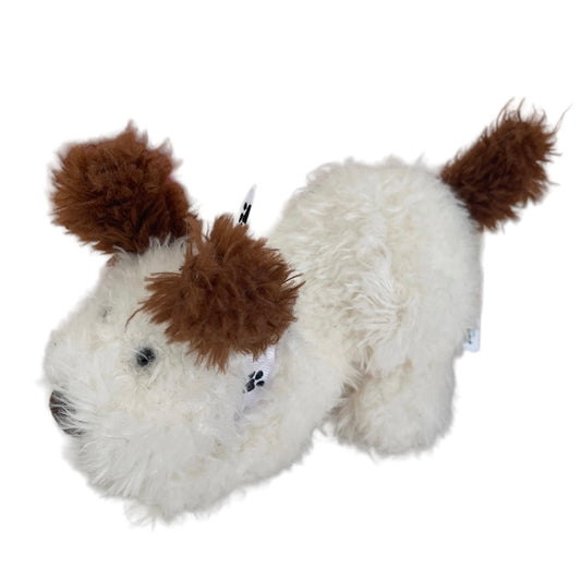 Jellycat Playful Pup, 'Buster' Shaggy White, Brown Ears & Tail, Super Sweet!