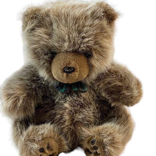 Chunky Unipak Teddy Bear Brown Frosted Long Haired 9", Sweet Detailed Face & Paws