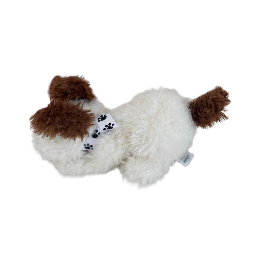 Jellycat Playful Pup, 'Buster' Shaggy White, Brown Ears & Tail, Super Sweet!