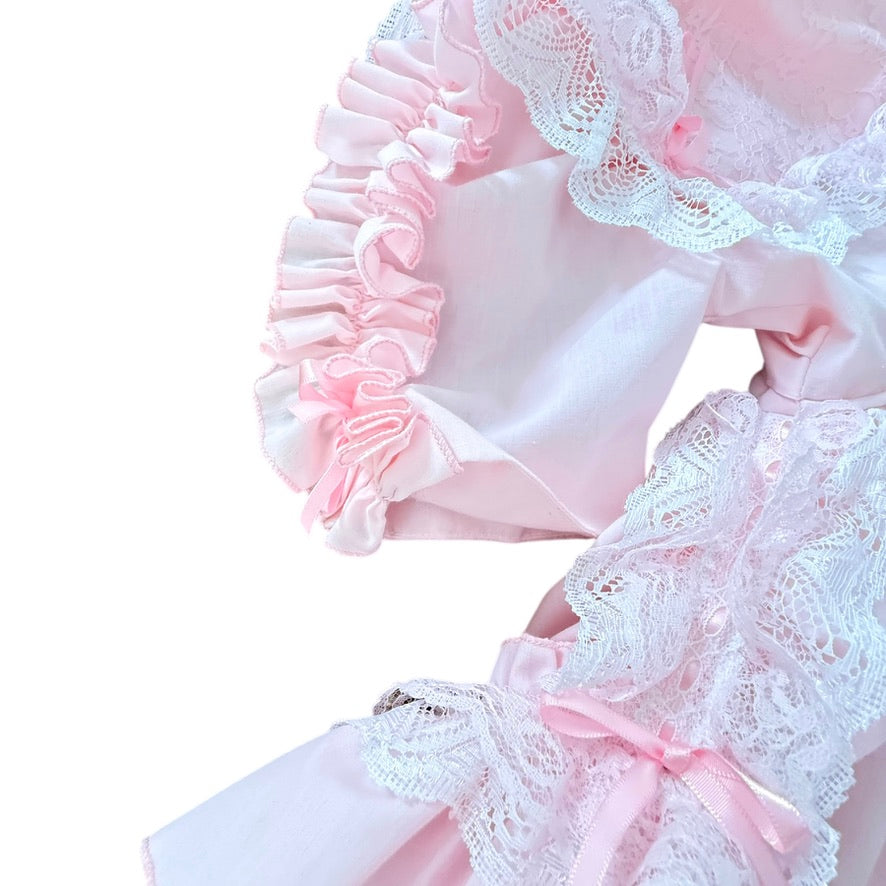 Exquisite Pink Ruffled Circle Dress, Vintage Preowned Size 2T-4T, A Real Treasure! EVC
