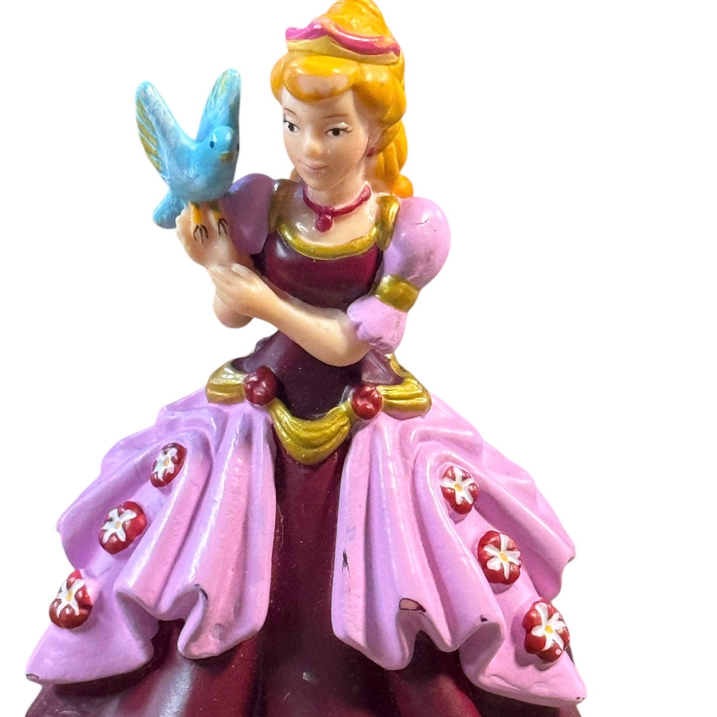 Papo Pink The Enchanted World Princess Laetitia Figurine with Blue Bird 2007 Preowned in GUC