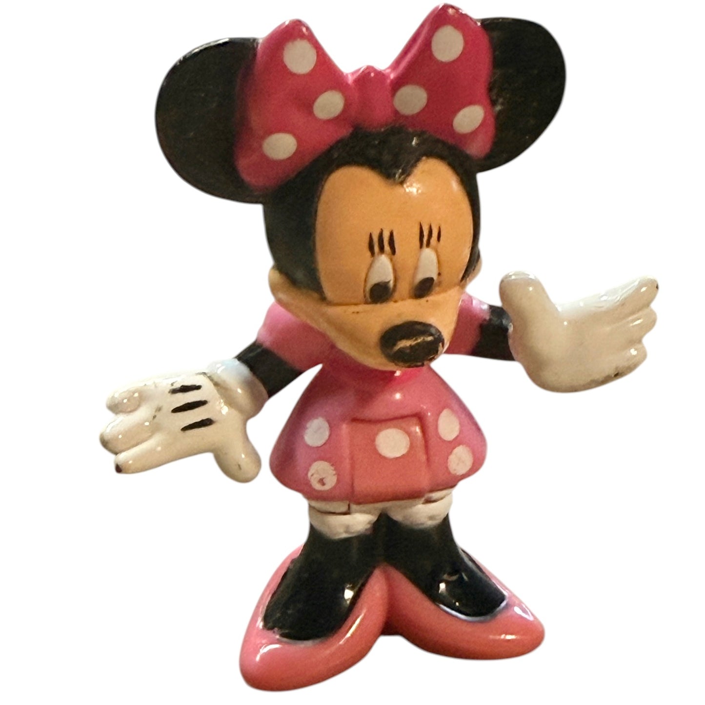 Lot of 3 Classic Minnie Mouse Action Figures for Cake Toppers High Heels, Polka Dots & Bow