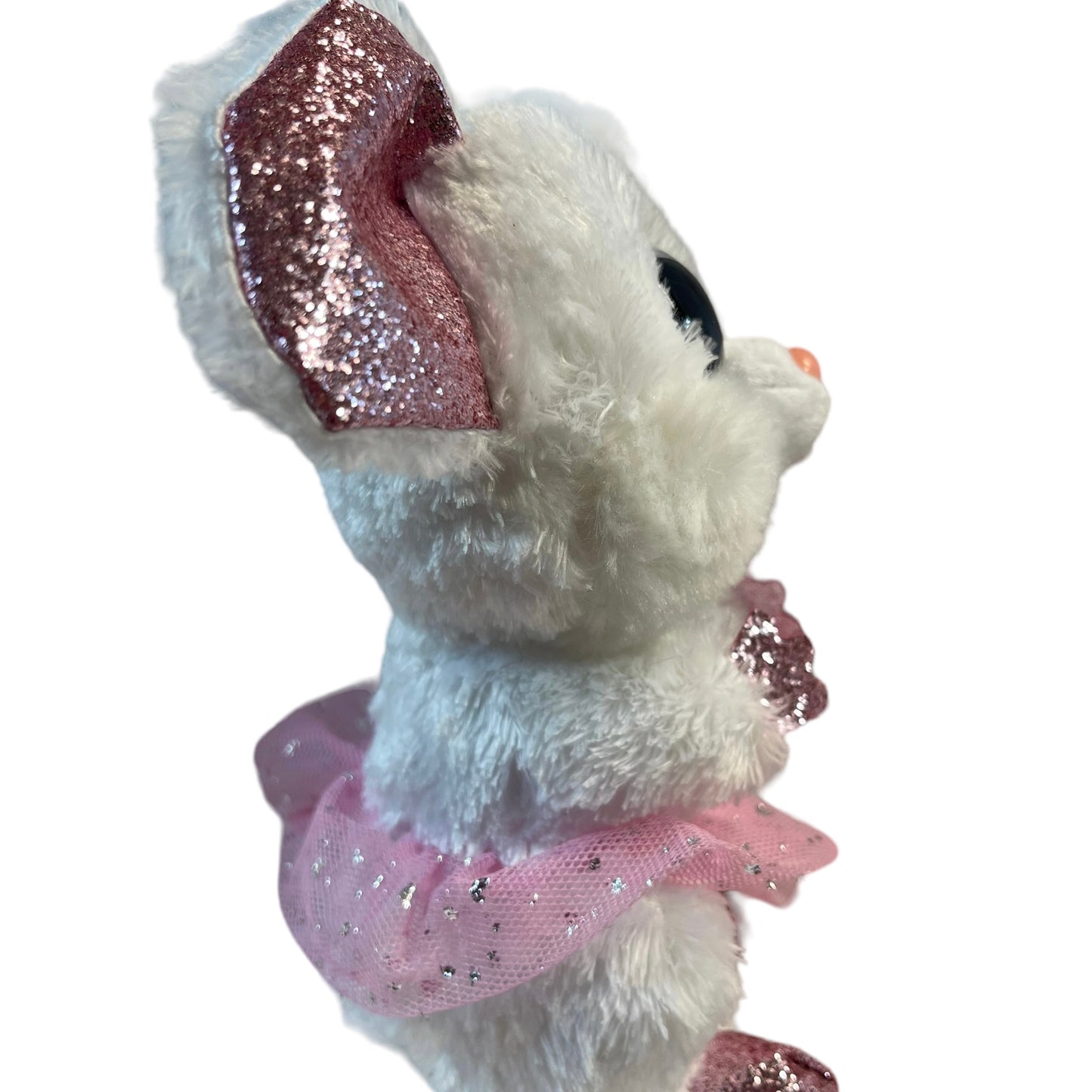 Ty Silk Beanie Boos Nina Ballerina Sparkle Mouse White Plush with Pink Tutu