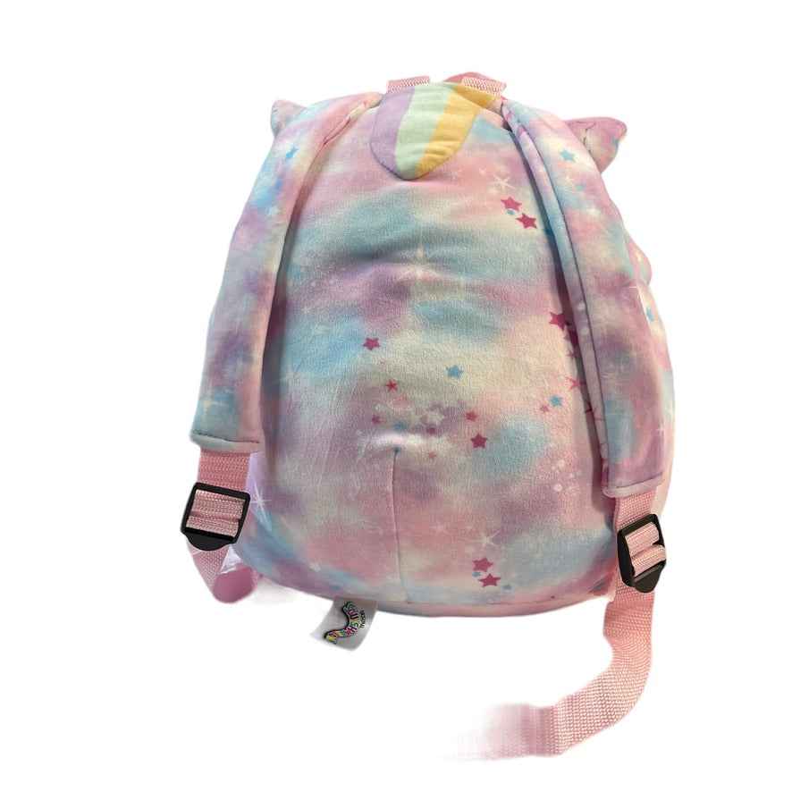 Squishmallow Official Kellytoy Plush Nebula Pink Unicorn Backpack/PJ Bag EUC