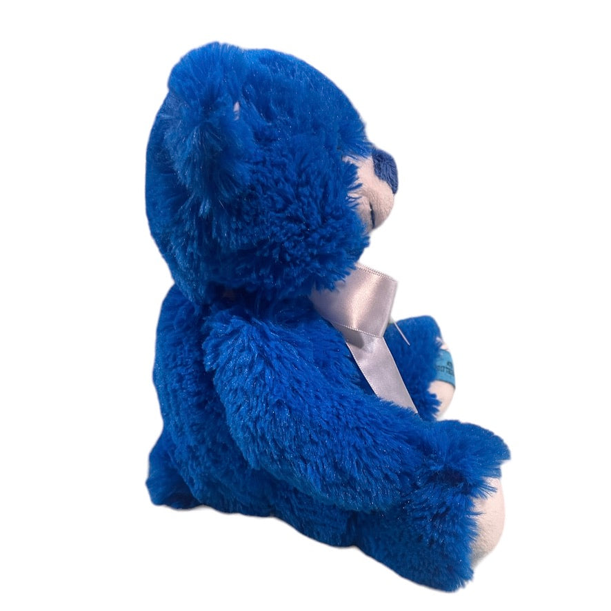 Bearington Cpllection Royal Blue 9.5" Classic Teddy Bear 2017 For ATB Financial, Blue Satin Bow Accent