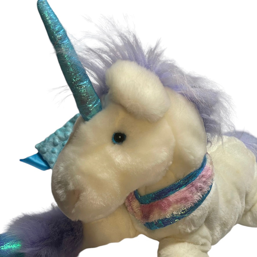 Commonwealth 2003 XL Unicorn Plush with 16x16" Handmade Minky Ribbon Lovey-Beautiful!