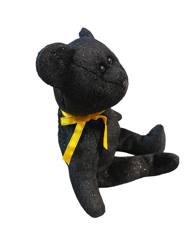 Ty Vintage Beanie Baby'HAUNT' the Halloween Bear, Black Sparkles, Orange Ribbon & Satin Ribbon