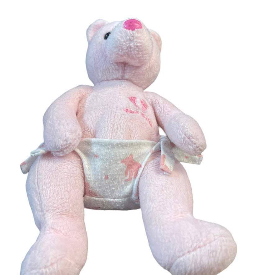 TY Retired Vintage, It"s A Boy! It's a Girl!  Pink & Blue Beanie Babies with Embroidery