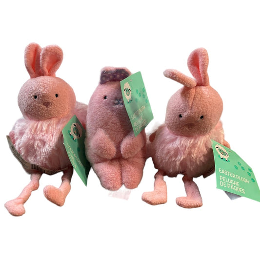 Easter Plush Animal Adventure, 2 Roly Poly & 1 Embroidered, Lavender Accents