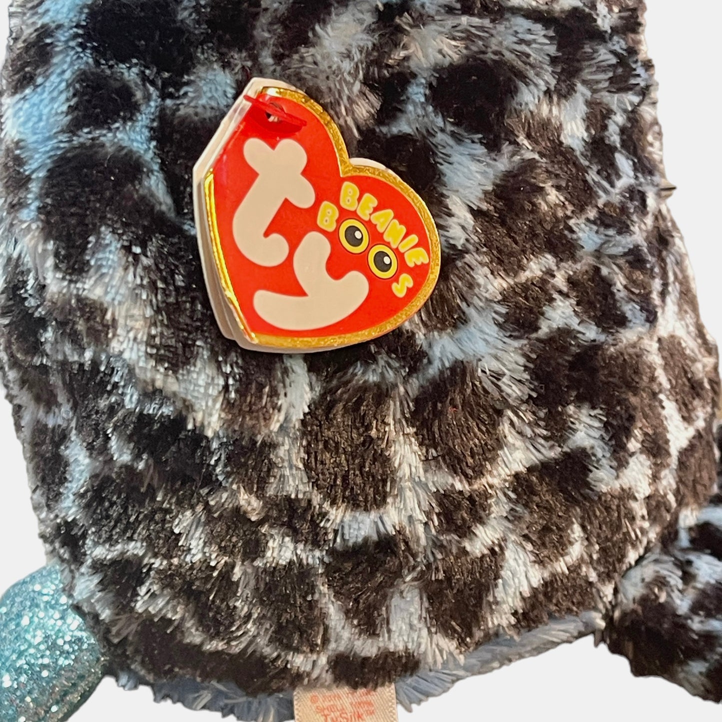 TY 9" Beanie Boo Blue Owl Yago Sparkle Eyes, Beak and Feet with Hang Tag