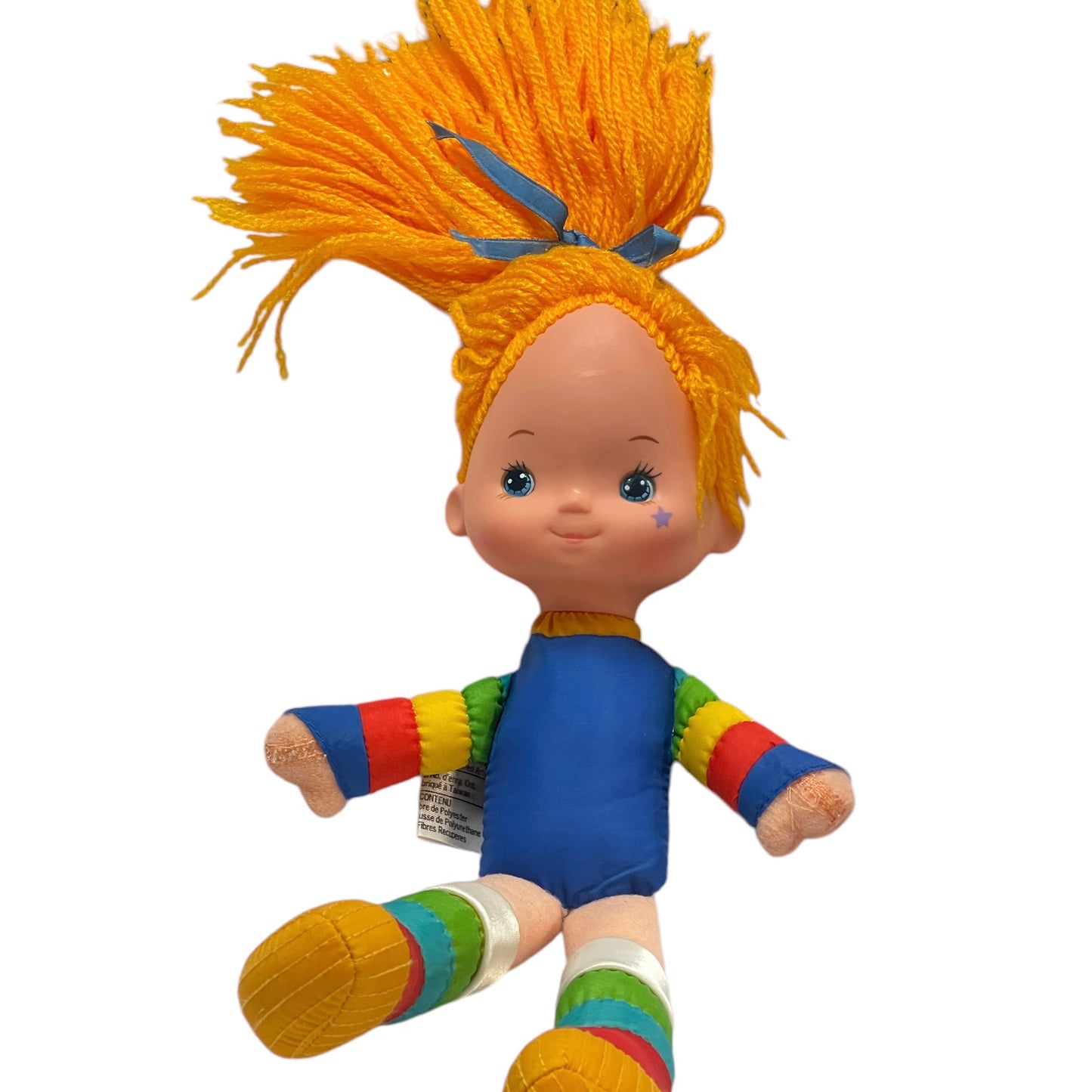 Vintage Rainbow Brite Hallmark Cards/Mattel 1983 Plush 10.5" Doll, Orange Yarn Hair, Bright Clothes