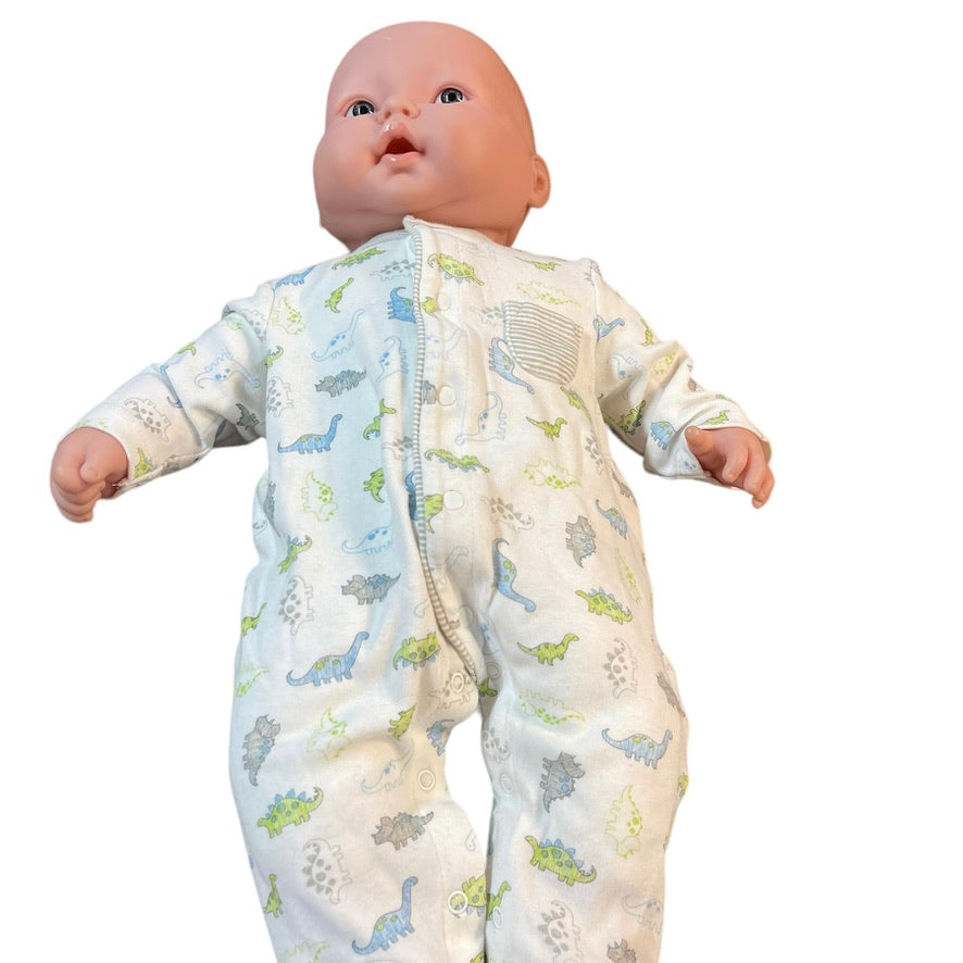 JC Toys 20" Soft Bodied Baby Doll in 'Little Me' Dinosaur Sleeper & Handmade Hat and Blanket