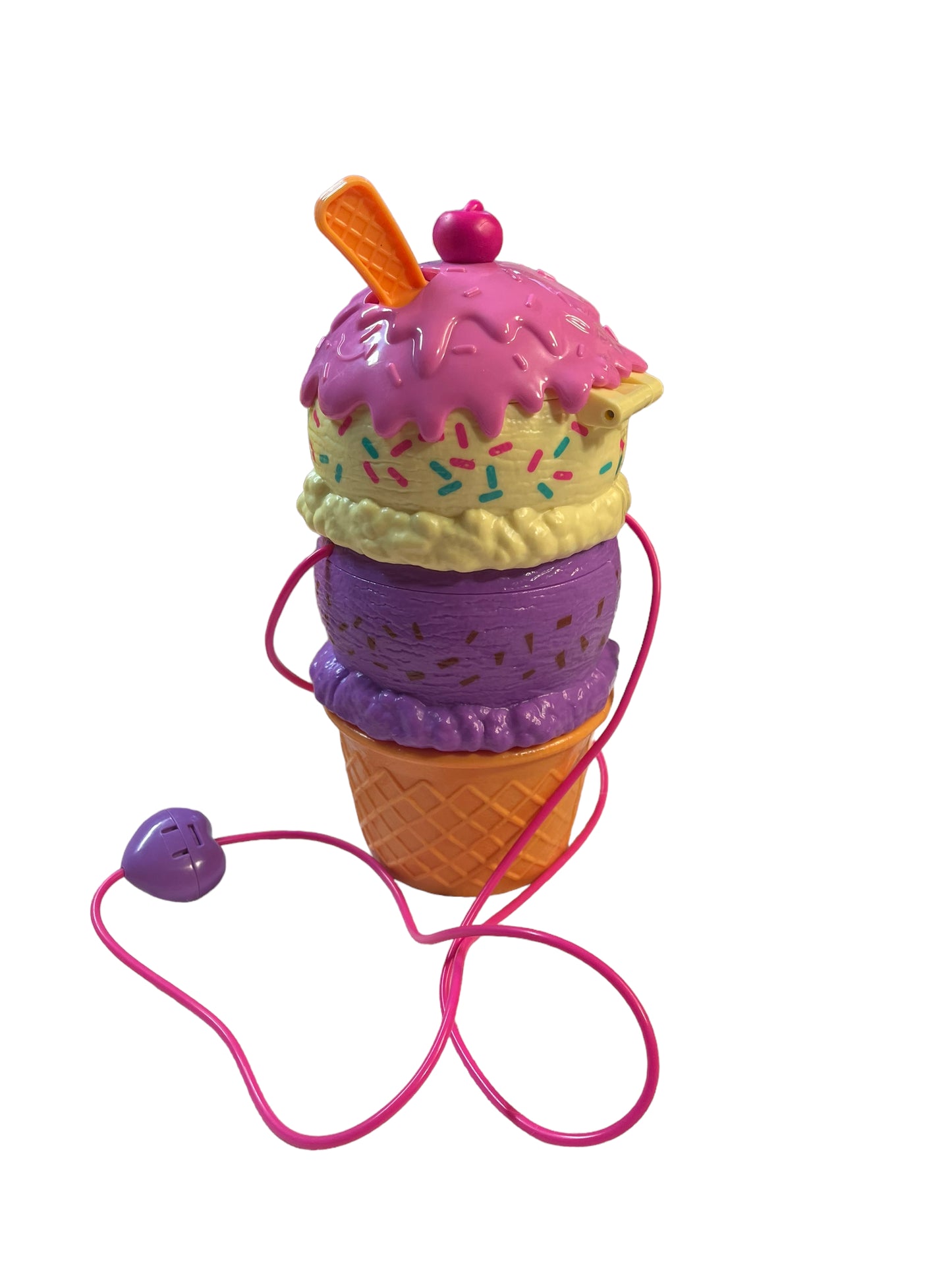 Polly Pocket Spin & Surprise Compact Ice Cream Cone Playground with Sprinkles & a Cherry on Top!