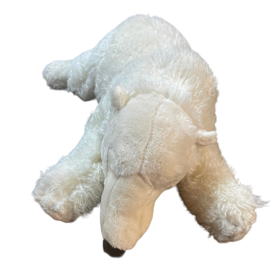 Amazing, Realistic, 'Safe the Earth' White Polar Bear Stuffed Animal Plush  GUC