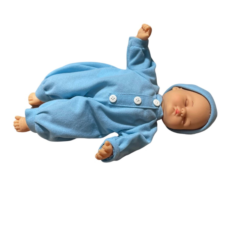 City Toys Soft Body Vintage 1987 Sleeping Baby Doll In Original Blue Outfit