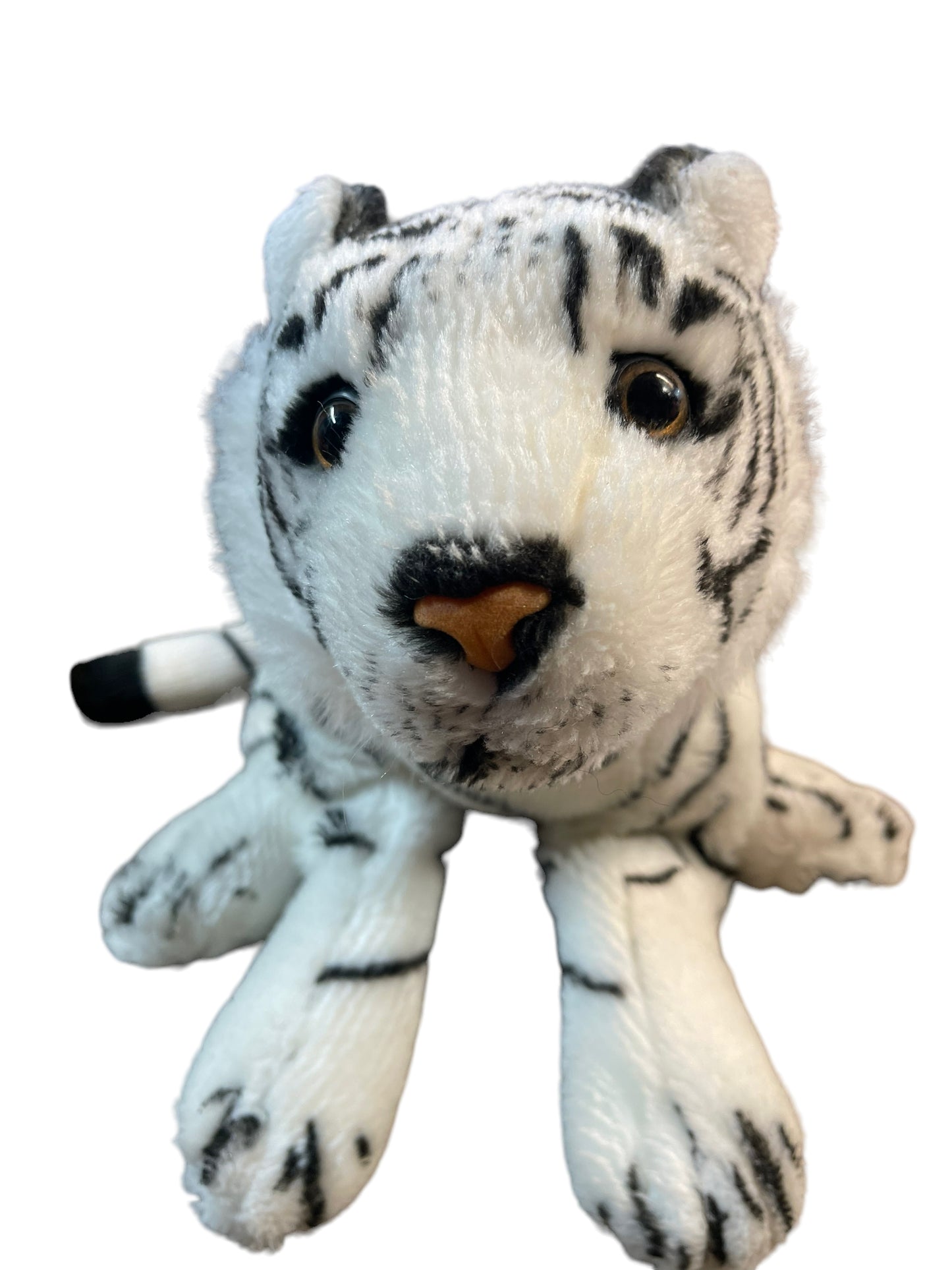 REAISTIC White/Bengal Tiger,  Rainforest Cafe  16" Plush Stuffed Animal Toy in EUC