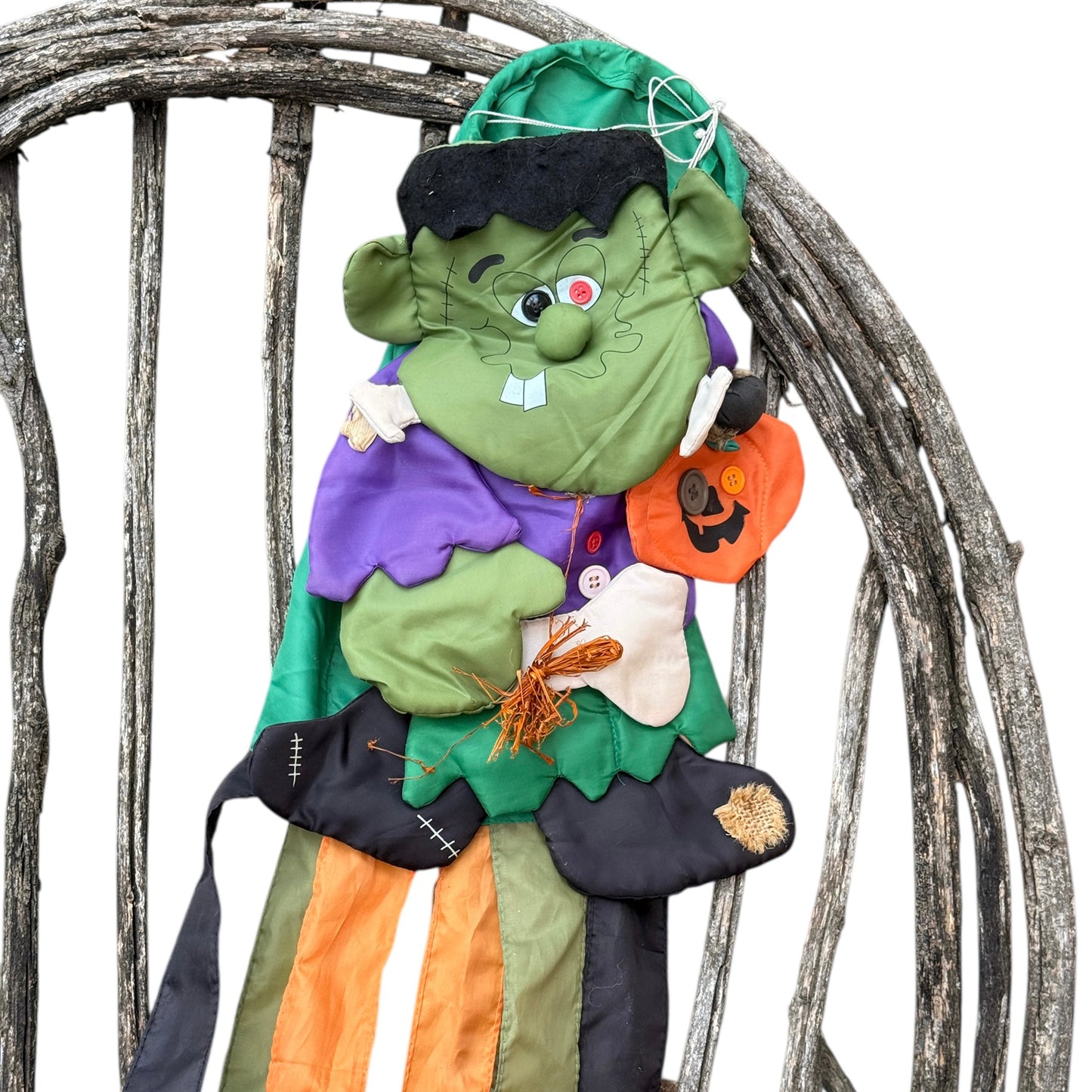 Frankenstein Nylon Decorative Windsock Whimsical Halloween Decoration by Dandee, Preowned