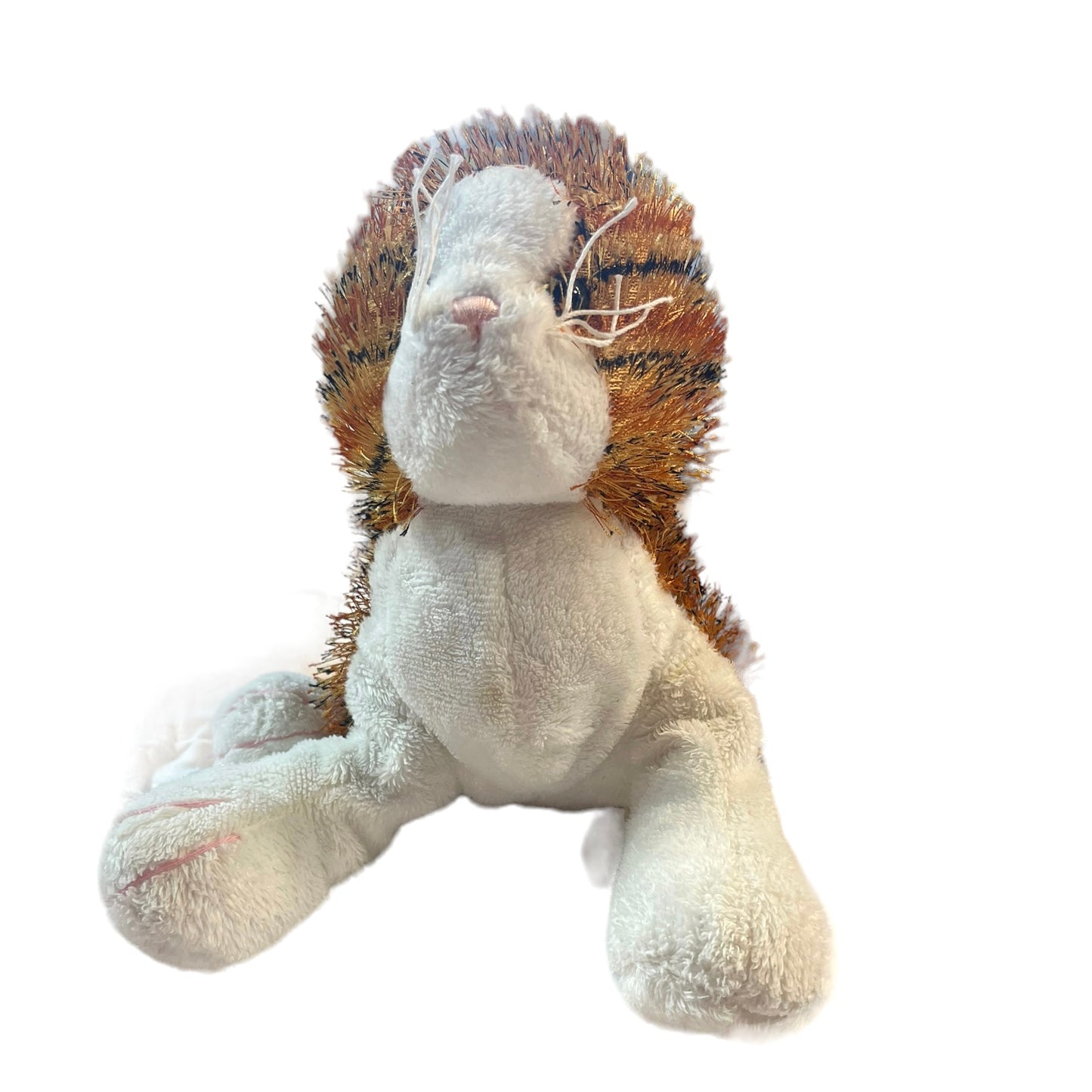 Webkinz Striped Alley Cat Plush, Long Hair, Orange & Black Plush with White, Rainbow W, No Code