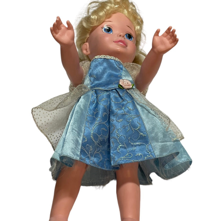 Disney, Jakks Pacific Cinderella 14" Princess Toddler Doll in Original Sparkly Blue Dress, So Pretty!