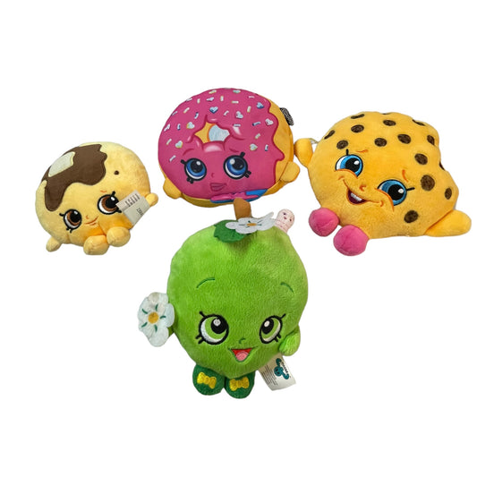 Shopkins Plush, Pancake Jake, Green Apple Blossom, Kooky Cookie, D'Lish Donut in GUC