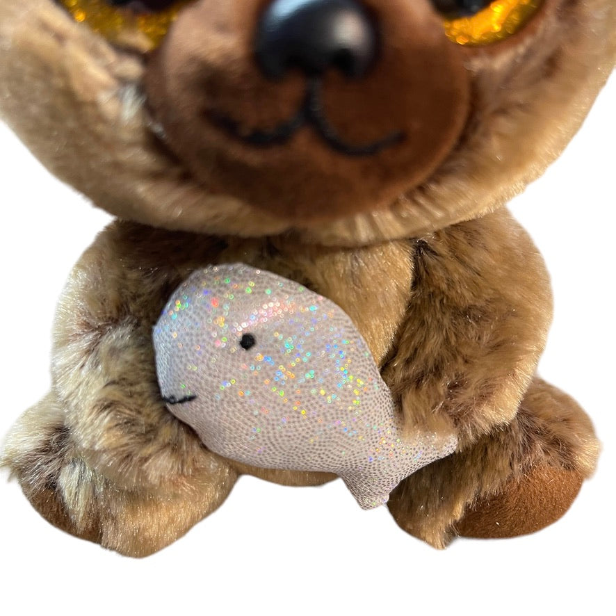 Ty Beanie Boo, 'Henry', Canadian Exclusive Bear Holding Sparkly Fish 6" Retired