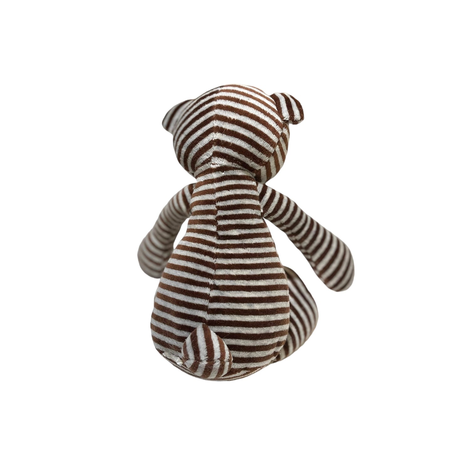 JellyCat Striped Plush BonBon Bear 10" Blue & Brown Stripe, Missing Tag