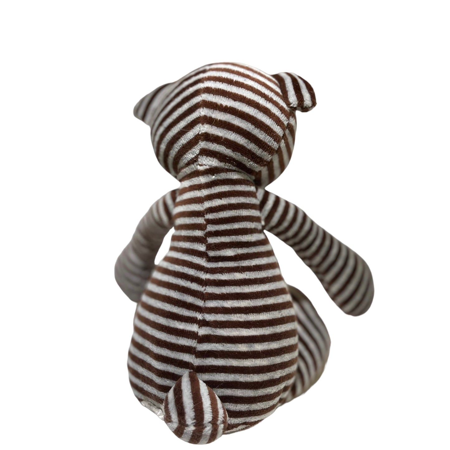 JellyCat Striped Plush BonBon Bear 10" Blue & Brown Stripe, Missing Tag