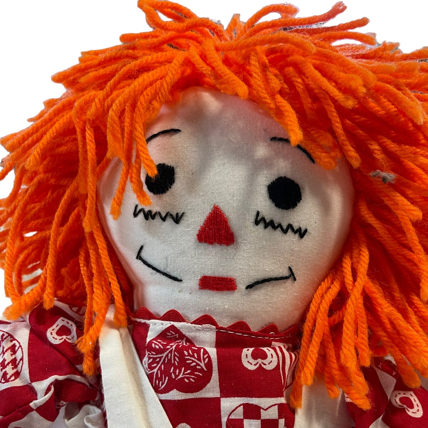 Classic  20" Raggedy Ann Stuffed Doll Orange Yarn Hair Removable Clothes