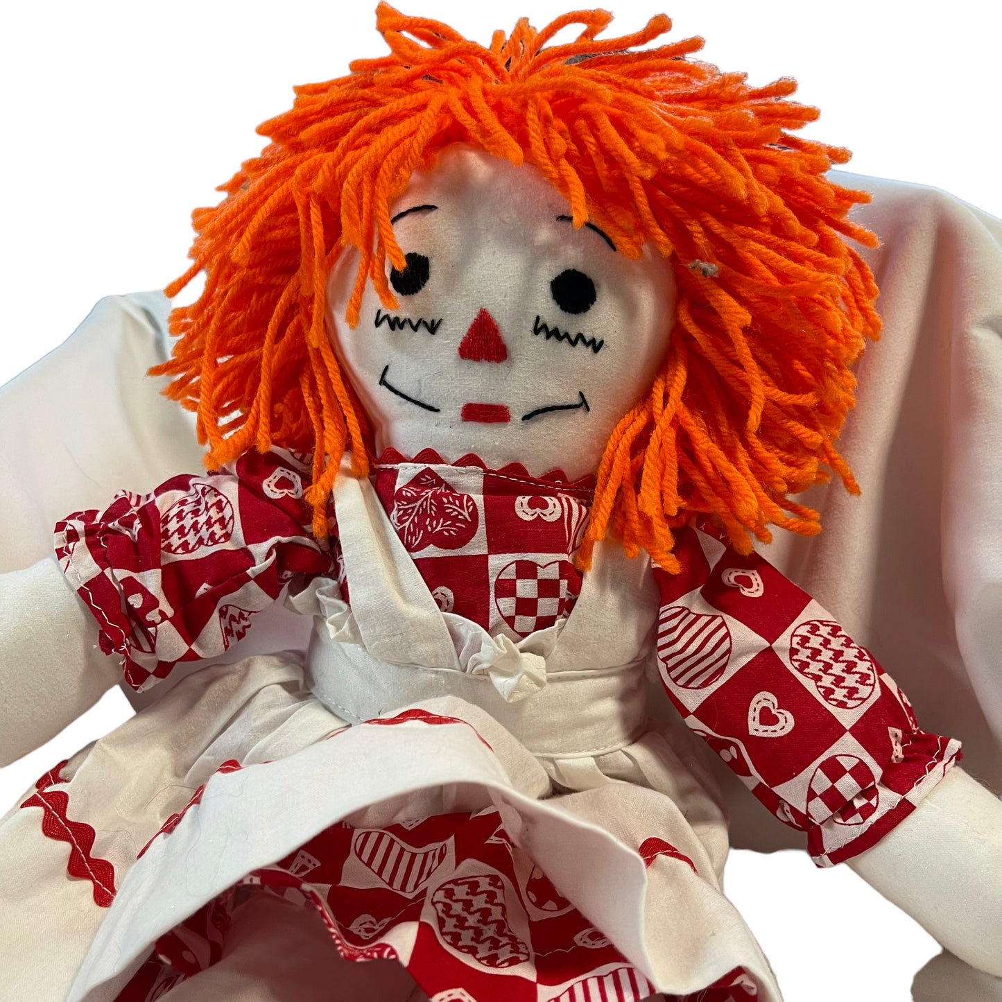 Classic  20" Raggedy Ann Stuffed Doll Orange Yarn Hair Removable Clothes