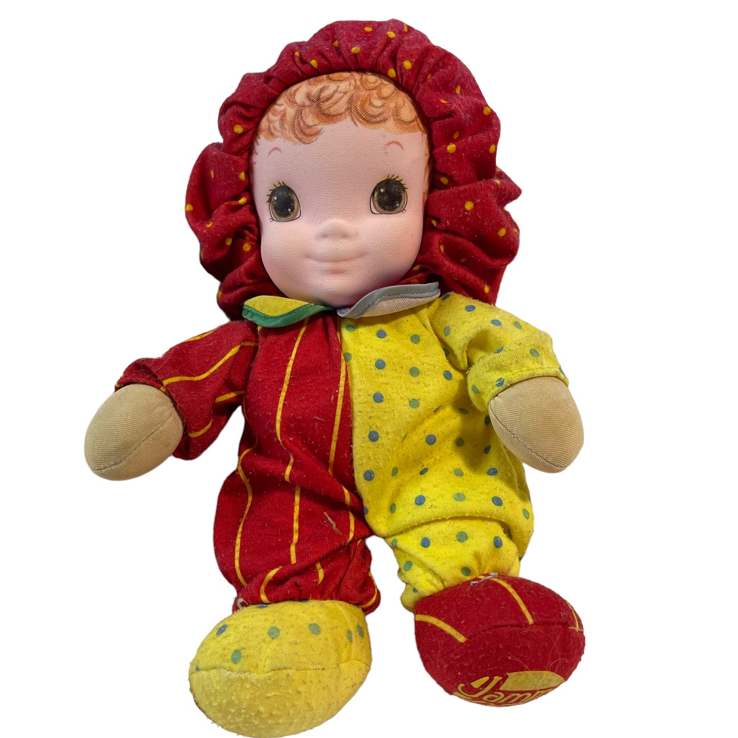 Playskool Winkum Jammie Pie Doll Red/Yellow Clown Outfit Vintage Preowned