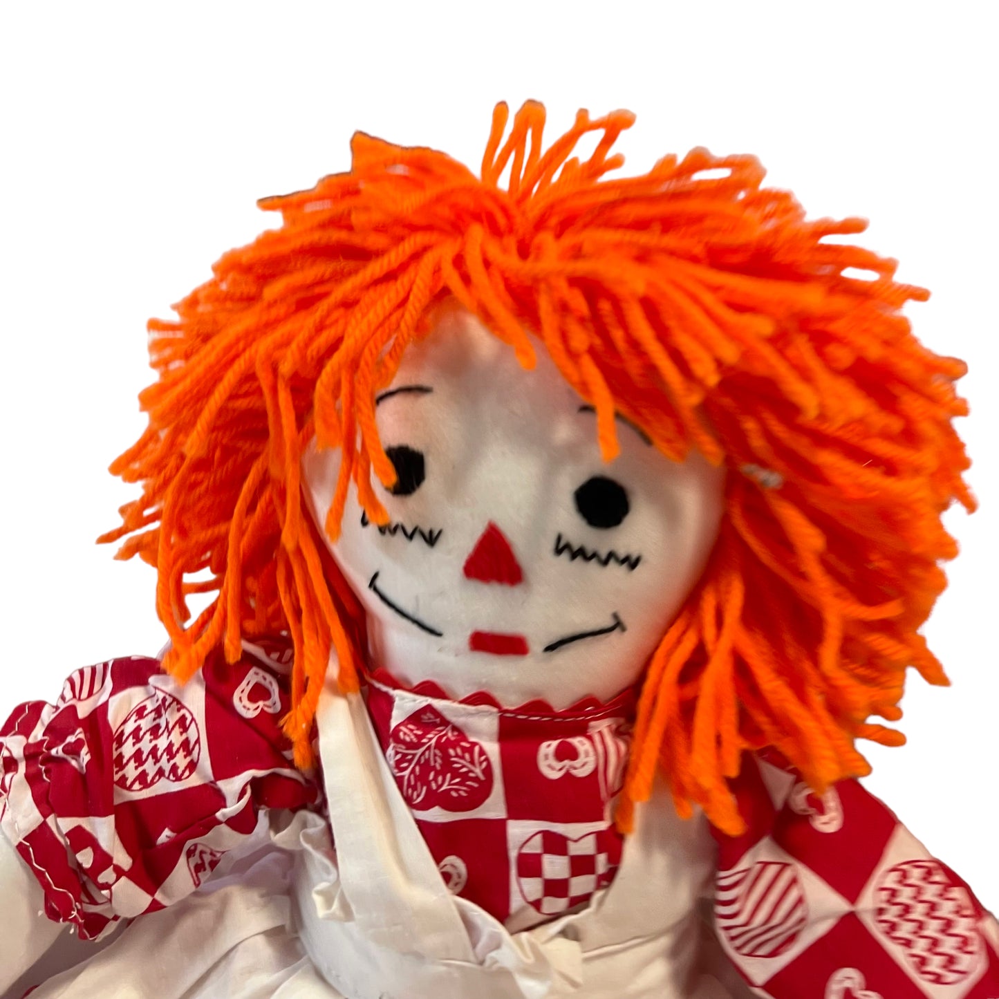 Classic  20" Raggedy Ann Stuffed Doll Orange Yarn Hair Removable Clothes