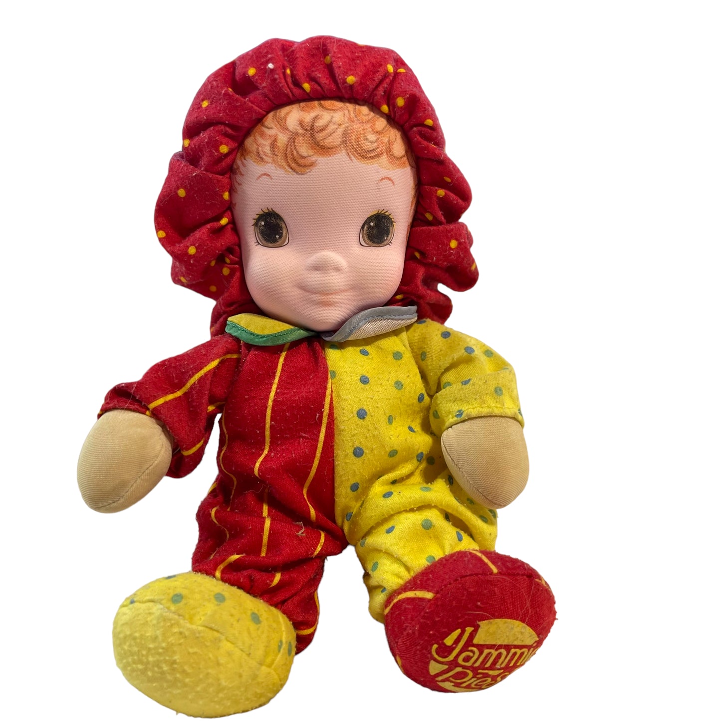 Playskool Winkum Jammie Pie Doll Red/Yellow Clown Outfit Vintage Preowned