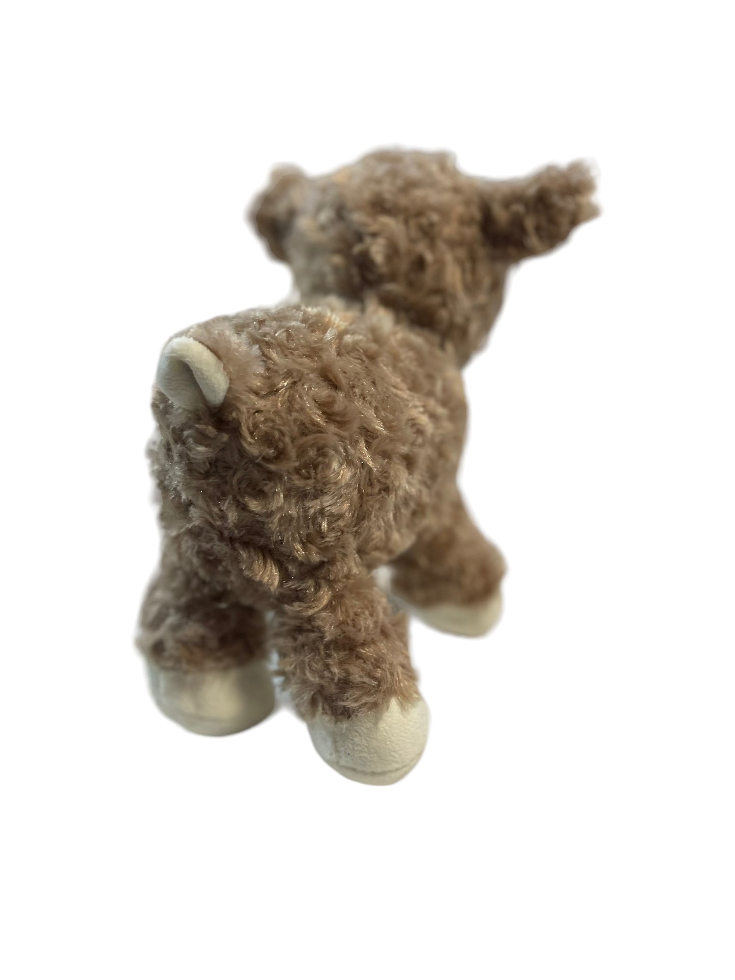 Curly Baby Lamb, Sweet Brown 9" Baby with Embroidered Face & Stumpy Tail