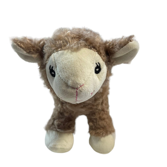 Curly Baby Lamb, Sweet Brown 9" Baby with Embroidered Face & Stumpy Tail