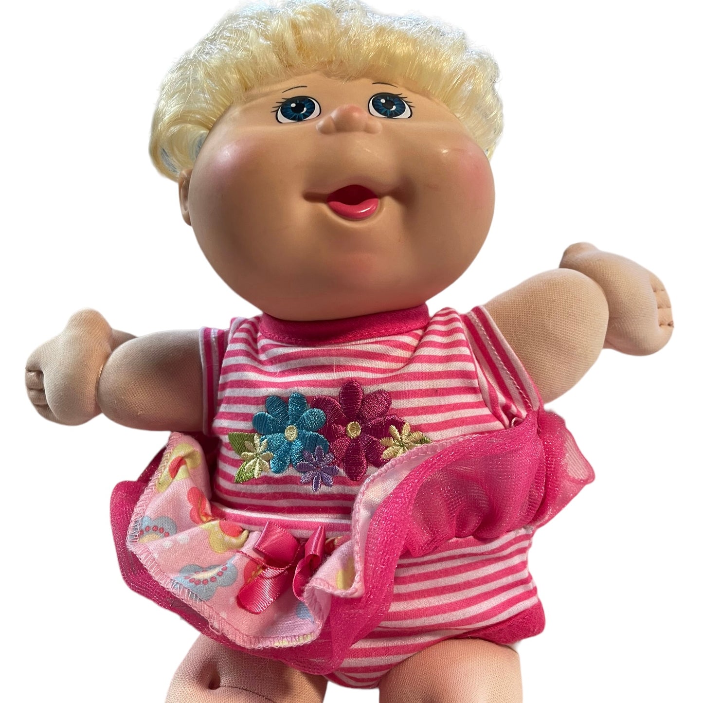 Sweet Baby Cabbage Patch Doll Short Blond Curls, Blue Eyes, Pink Signature & Classic Fragrance