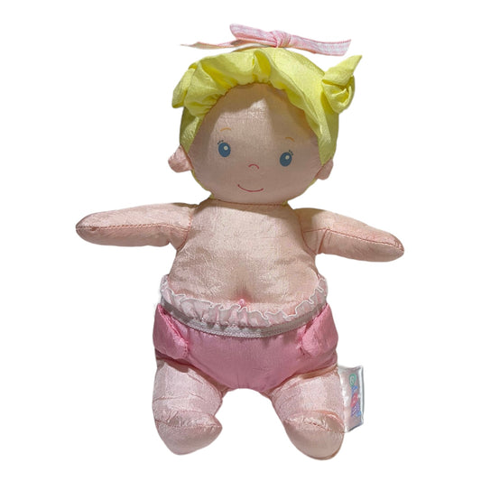 Eden Bath Fun Plush Nylon Doll, Vintage, Blond/Blue Eyes Ruffled Diaper and Belly Button!