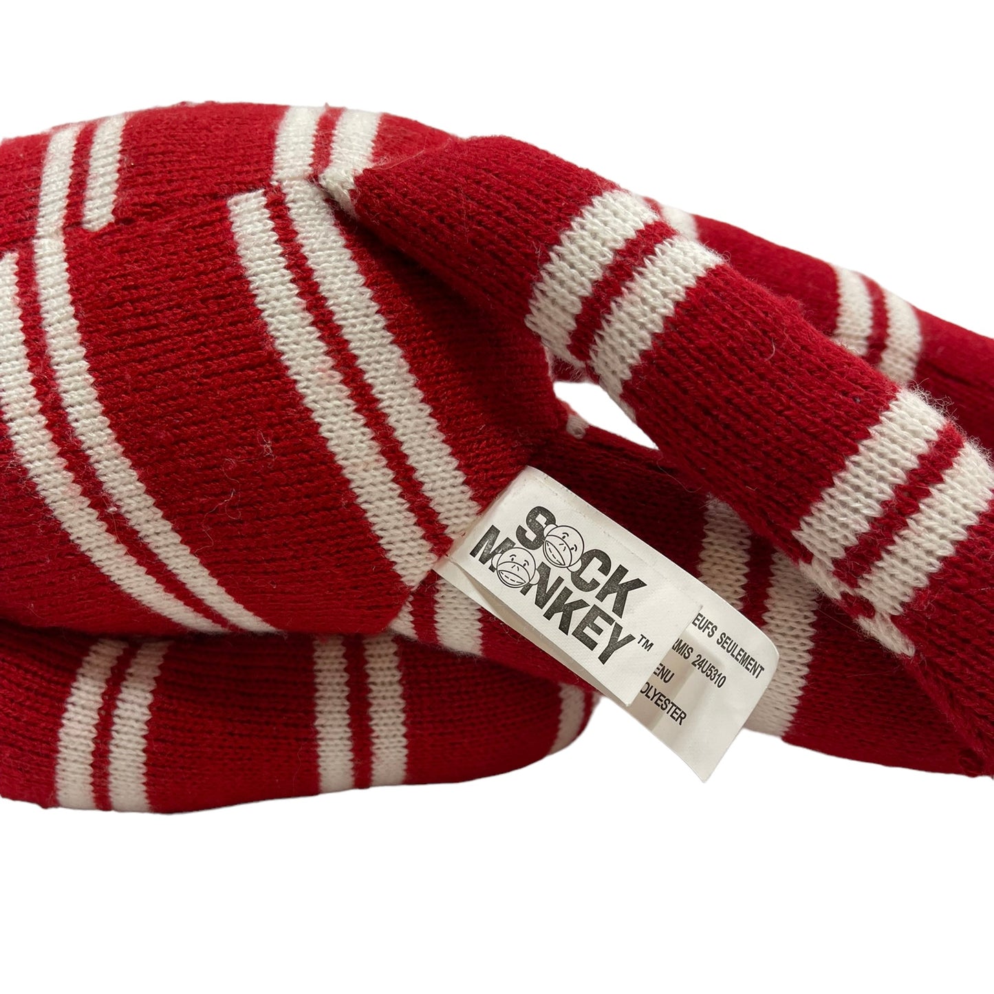 Sock Monkey, Classic Red Plush with Valentine Heart & Cream Stripes 19" GUC