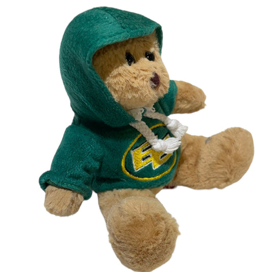 CFL Edmonton Football Bear, Green Hoody with Gold 'EE' Logo