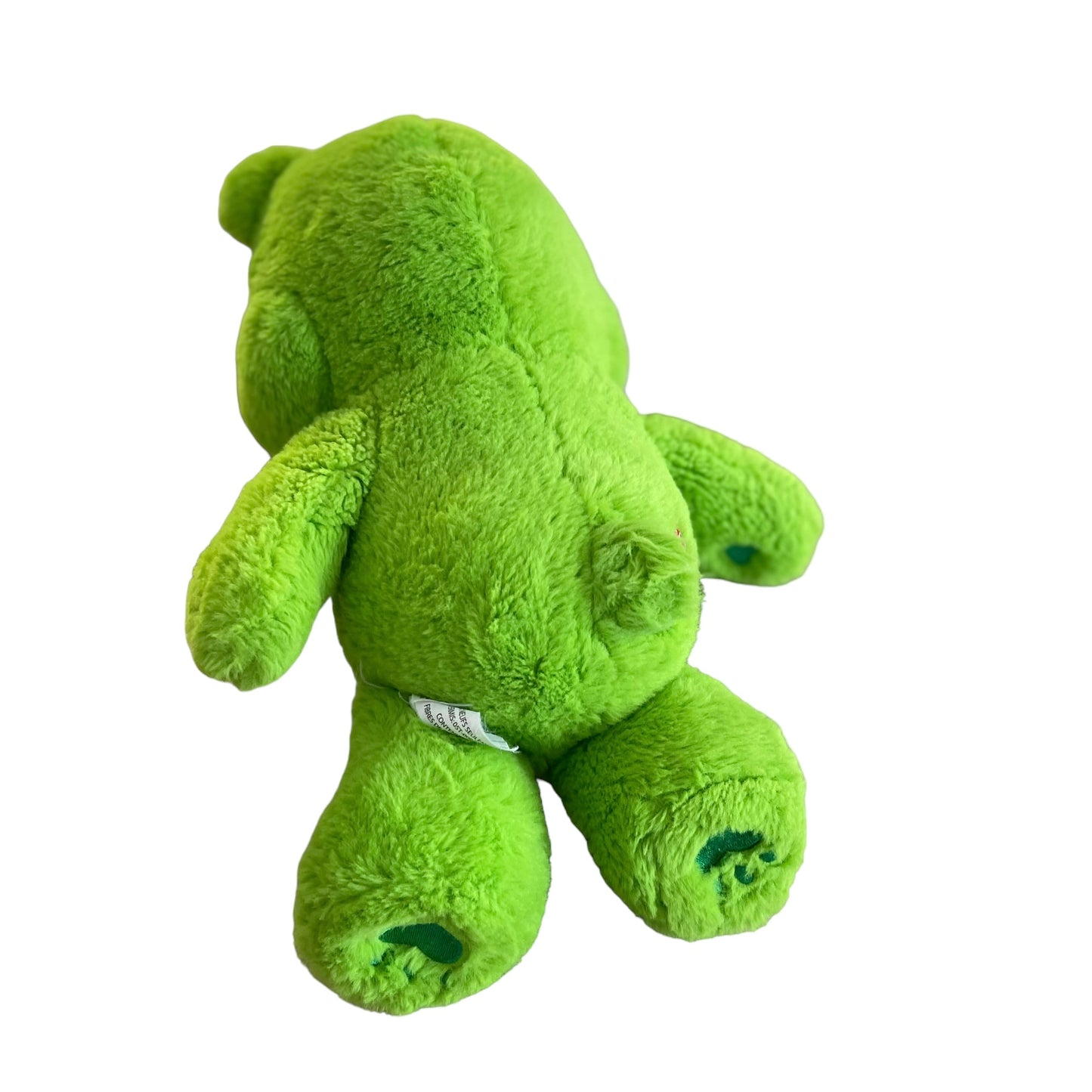 Good Luck Bear, Ultra Soft Green Shamrock Care Bear Stuffed Animal Toy in GUC