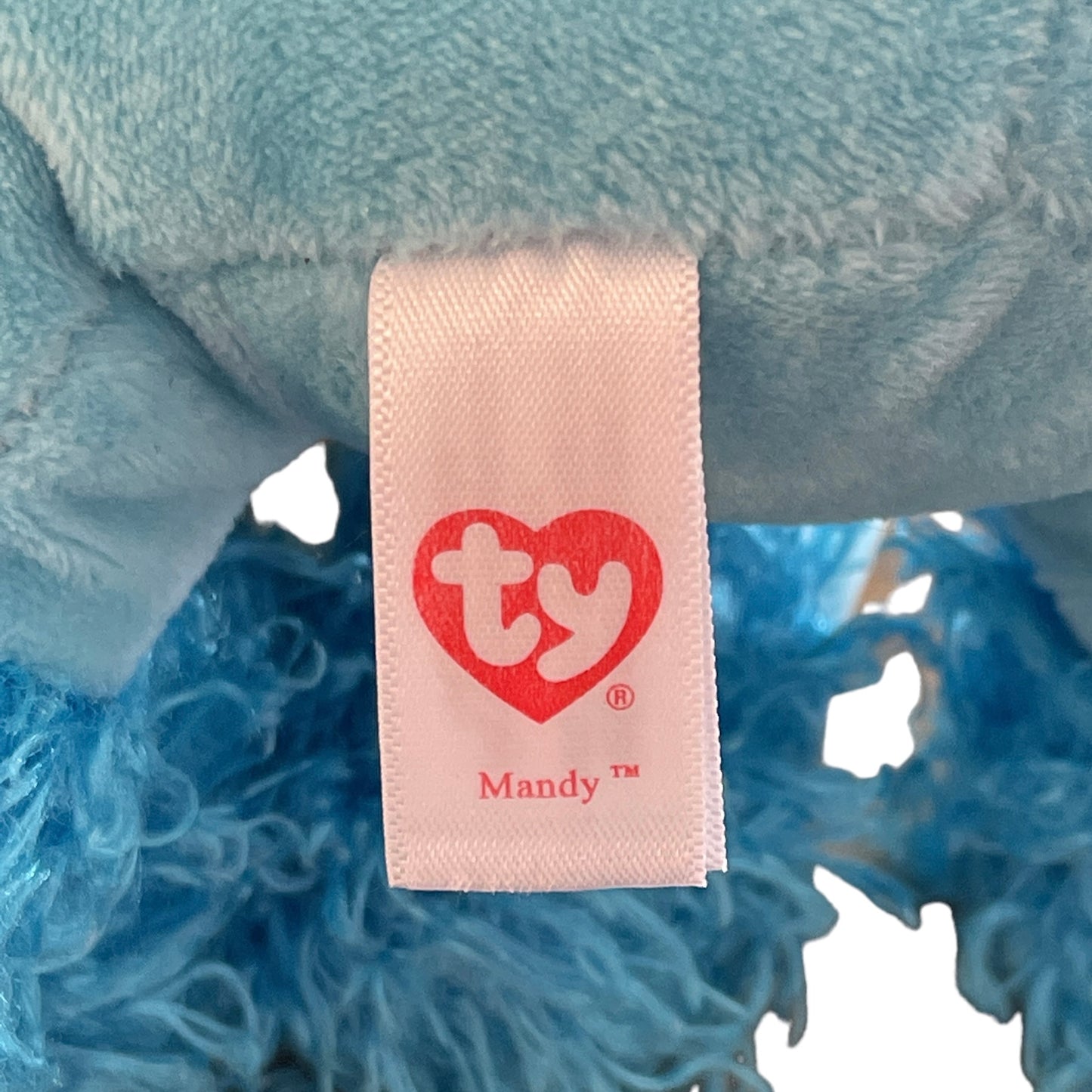 Mandy, Turquoise Ty Beanie Boo Classic Poodle with Large Sparkly Eyes EUC