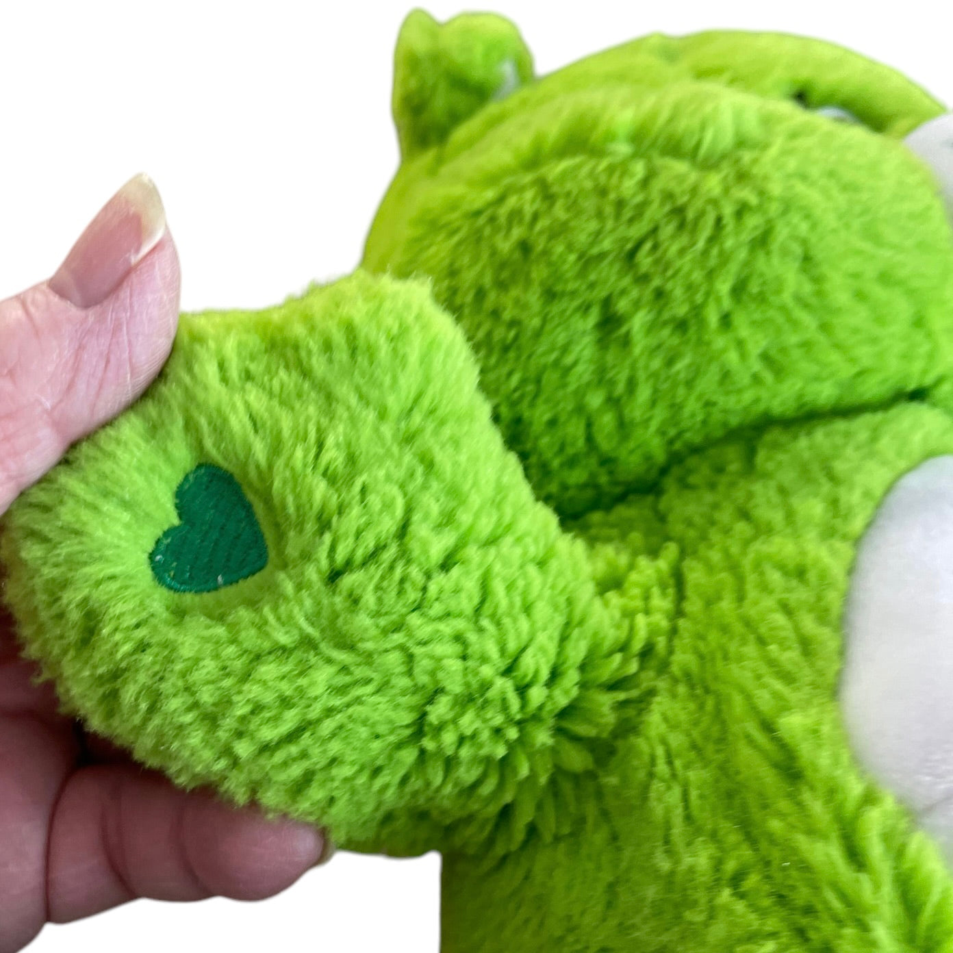 Good Luck Bear, Ultra Soft Green Shamrock Care Bear Stuffed Animal Toy in GUC