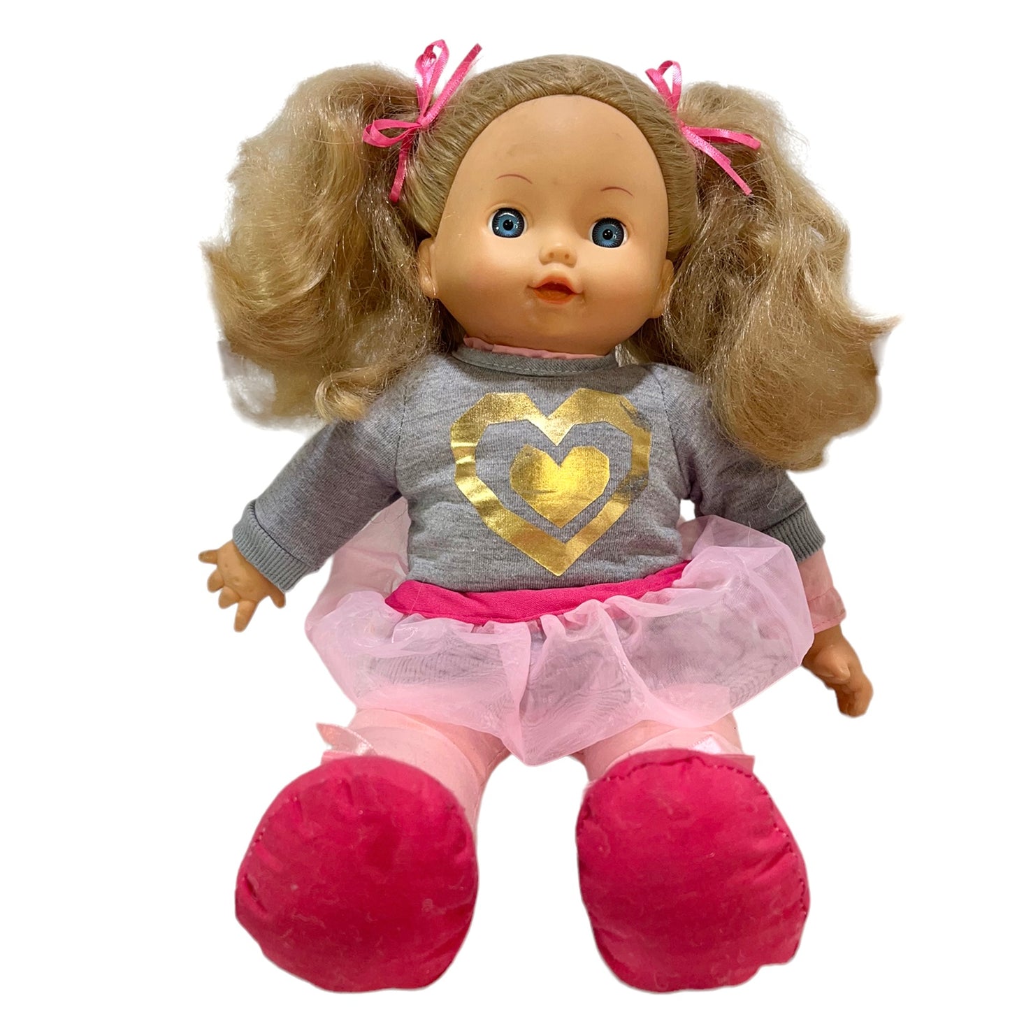 Blond, Blue Eyed Cuddly  16" Doll in Great Preowned Condition