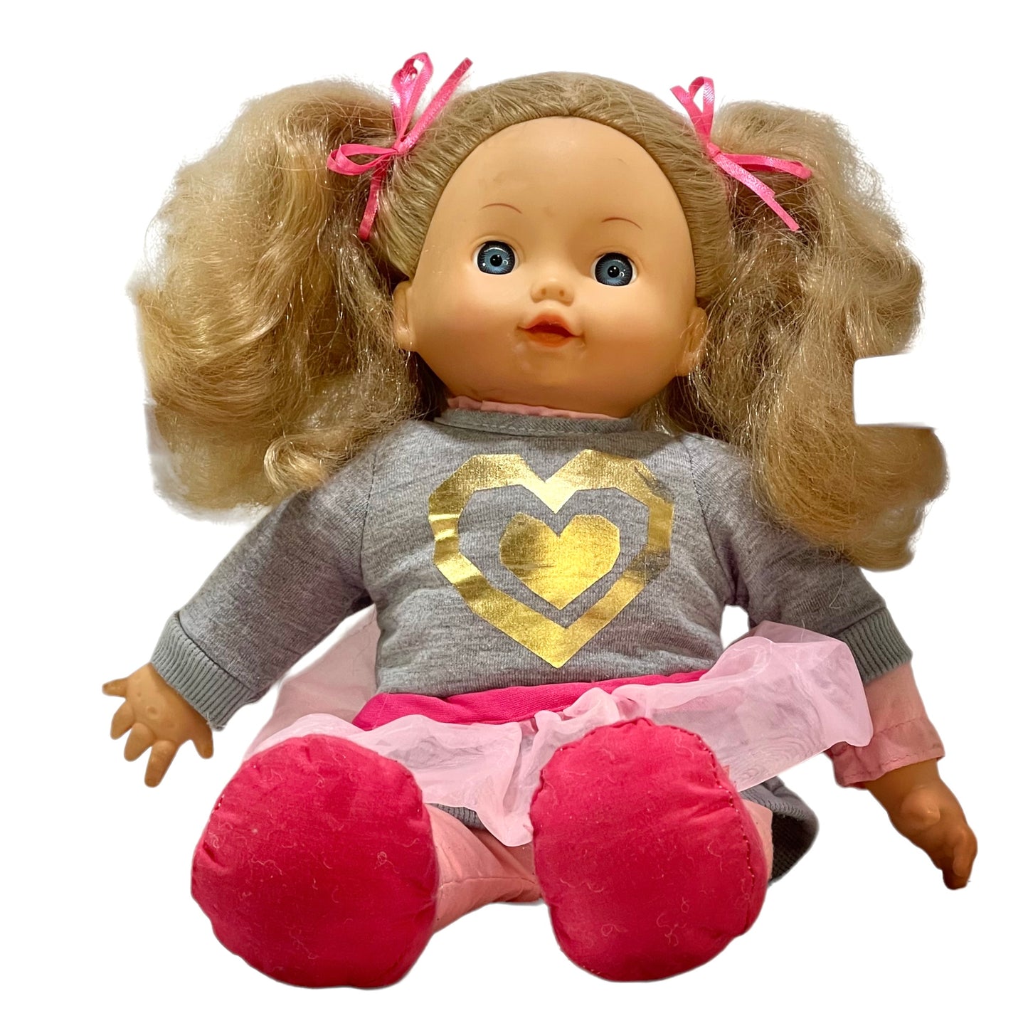 Blond, Blue Eyed Cuddly  16" Doll in Great Preowned Condition