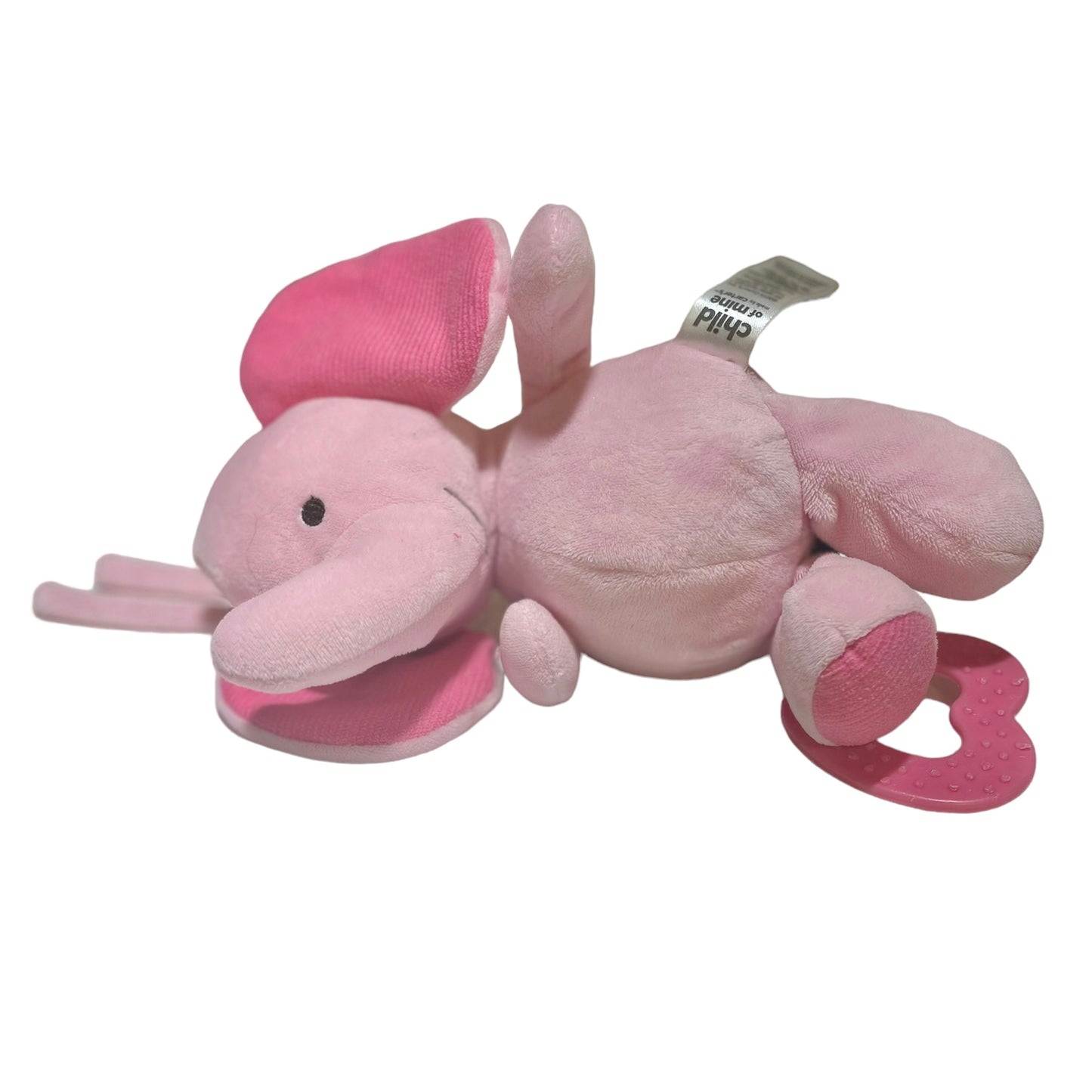 Carter's Child of Mine Pink Elephant Musical Crib Teether Toy, Plays Brahms' Lullabye EUC