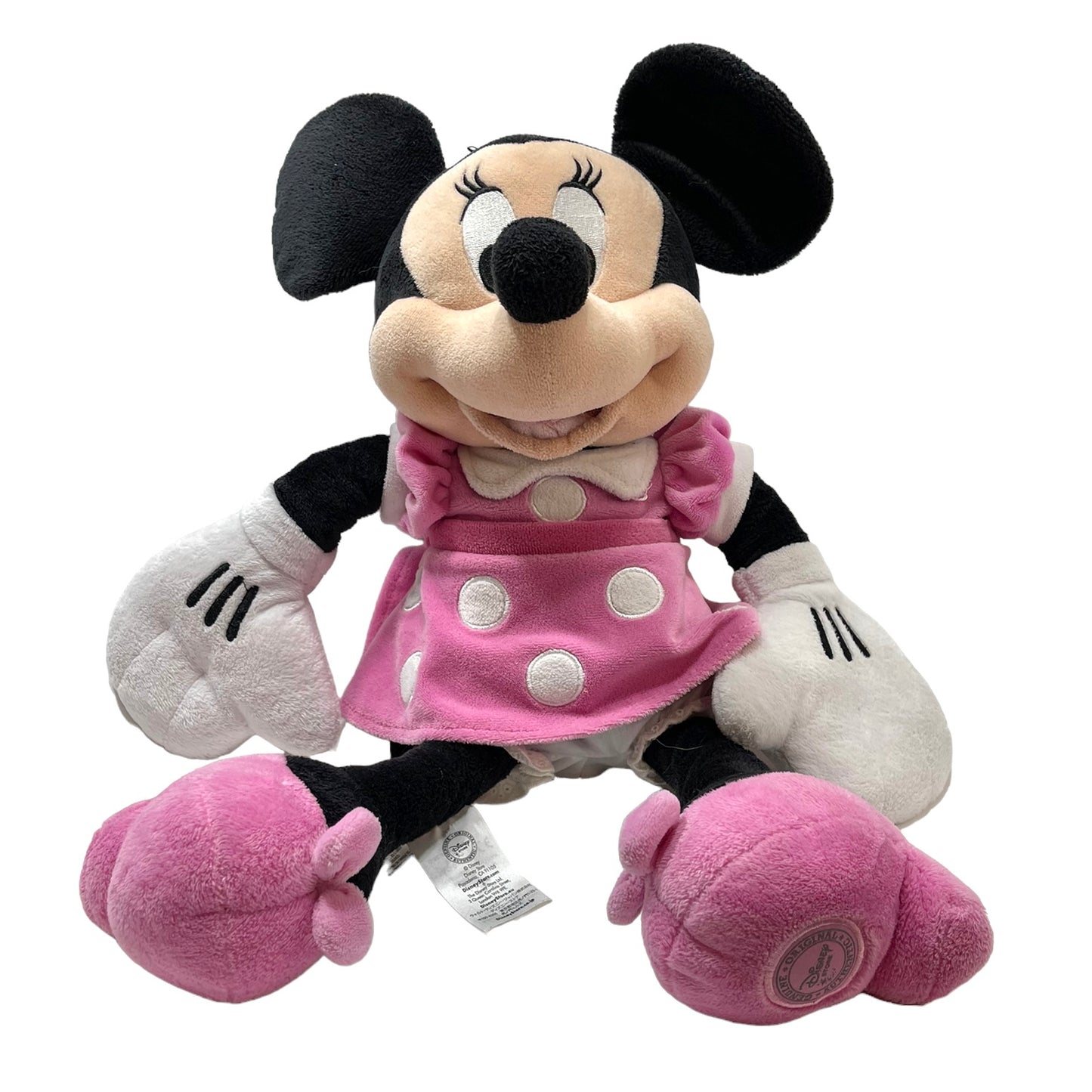 Classic Minnie Mouse Plush Doll 18" Preowned in Pink Polka DotDress & Pretty Shoes
